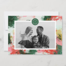 Abstract Cheer Horizontal Holiday Photo Card