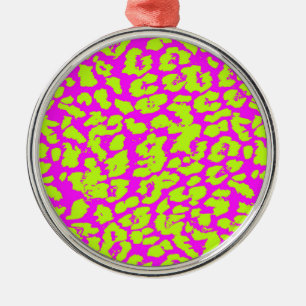 Abstract Cheetah Spots Colourful Metal Tree Decoration