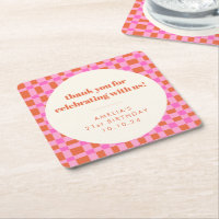 Abstract Chequered Pink Custom 21st Birthday Thank