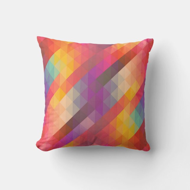 Abstract Chequered Square Cushion (Front)