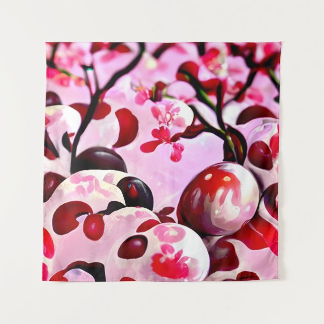 Abstract Cherries Tapestry (Front)