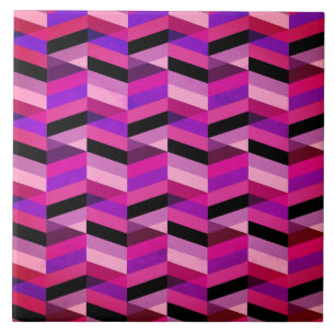 Abstract Chevron/Herringbone   Purples & Violet Ceramic Tile