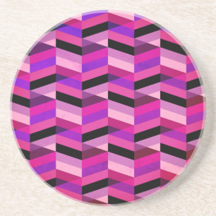 Abstract Chevron/Herringbone Purples & Violet Coaster