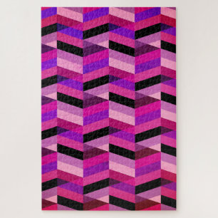 Abstract Chevron/Herringbone   Purples & Violet Jigsaw Puzzle