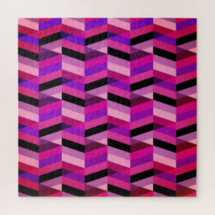 Abstract Chevron/Herringbone   Purples & Violet Jigsaw Puzzle