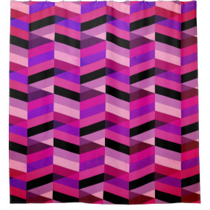 Abstract Chevron/Herringbone Purples & Violet Shower Curtain