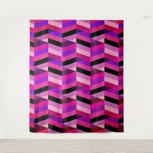 Abstract Chevron/Herringbone Purples & Violet Tapestry