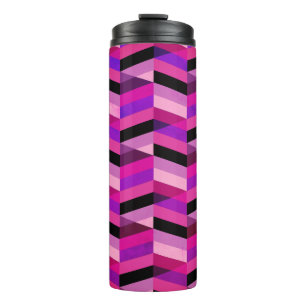 Abstract Chevron/Herringbone   Purples & Violet Thermal Tumbler
