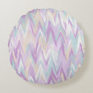 Abstract Chevrons Round Cushion