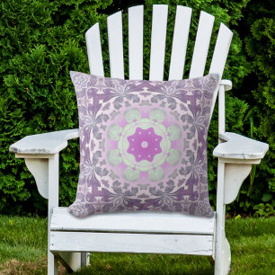 abstract chic girly pattern pastel purple damask outdoor cushion