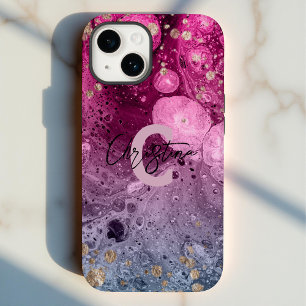 Abstract Chic Luxury Glam Marble Pour Paint Case-Mate iPhone 14 Case