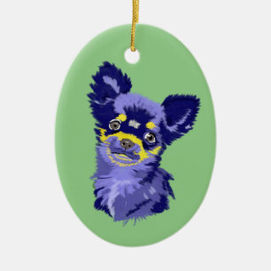Abstract Chihuahua  Ceramic Ornament