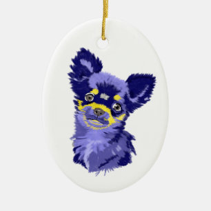Abstract Chihuahua Ceramic Ornament
