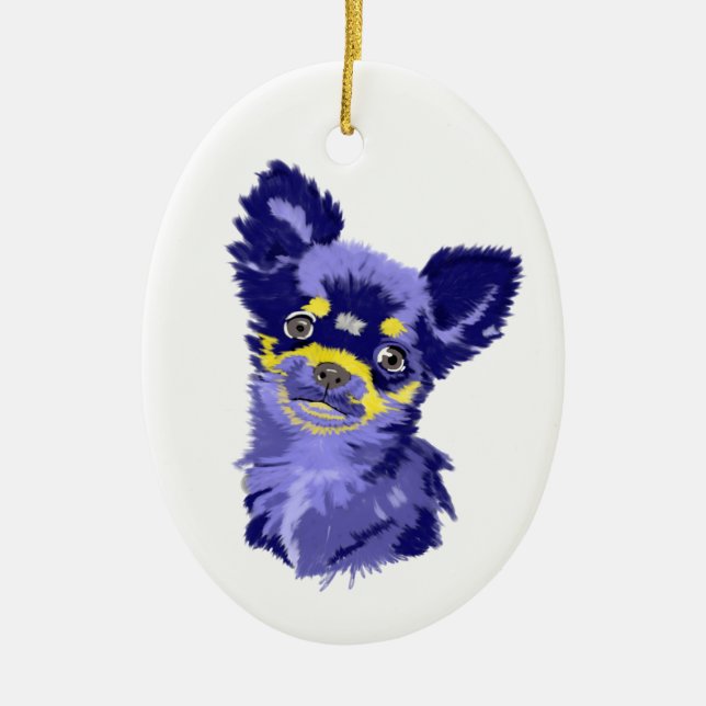 Abstract Chihuahua  Ceramic Ornament (Front)