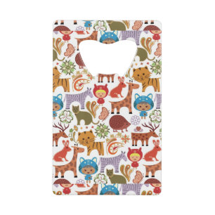 Abstract Child and Animals Pattern