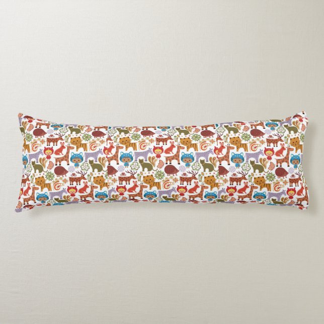 Abstract Child and Animals Pattern Body Cushion (Front)