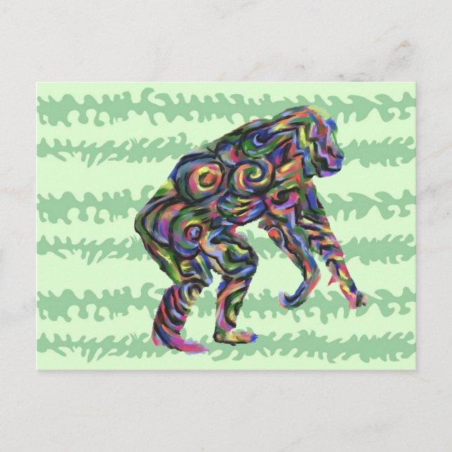 Abstract Chimpanzee Art Postcard (Front)
