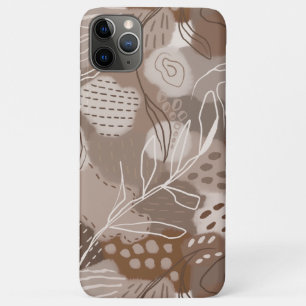 Abstract Chocolate Brown Collage Shapes iPhone 11 Pro Max Case