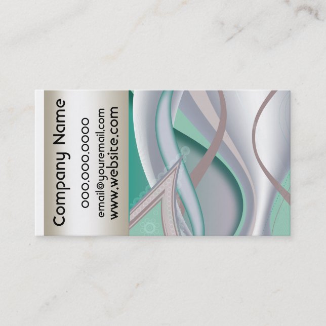 Abstract Chocolate  Mint Business Card (Front)