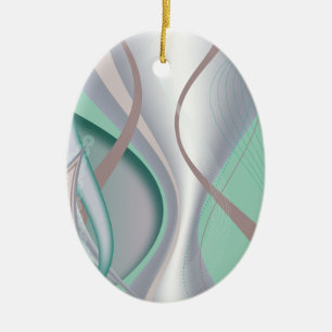 Abstract Chocolate Mint Tornado Ceramic Ornament