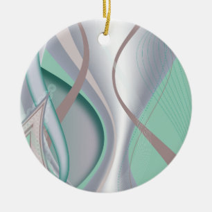 Abstract Chocolate Mint Tornado Ceramic Tree Decoration