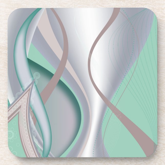 Abstract Chocolate Mint Tornado Coaster (Front)