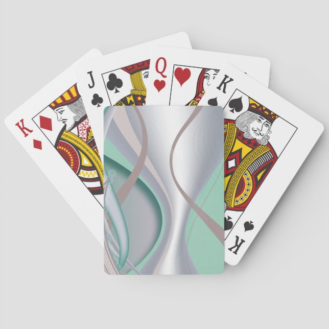 Abstract Chocolate Mint Tornado Playing Cards (Back)