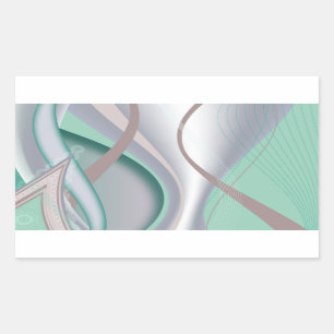 Abstract Chocolate Mint Tornado Rectangular Sticker
