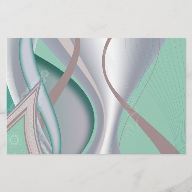 Abstract Chocolate Mint Tornado Stationery (Front)