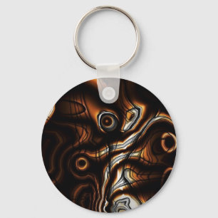 Abstract Chocolate Swirl Grunge Key Chain