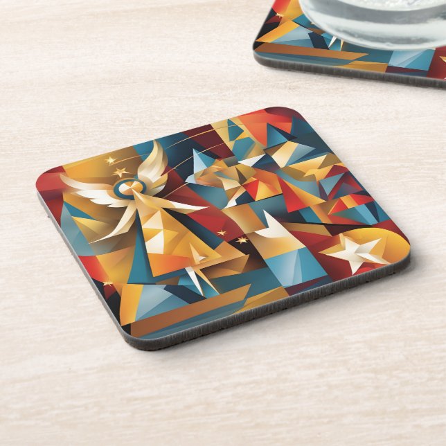 Abstract Christmas Angel Coaster (Left Side)