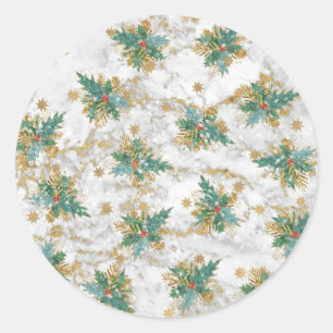 Abstract Christmas Art Classic Round Sticker
