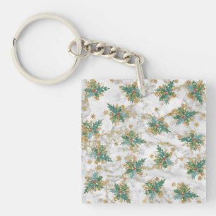 Abstract Christmas Art Key Ring