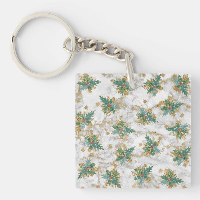Abstract Christmas Art Key Ring (Front)