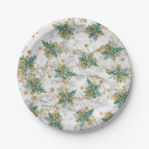 Abstract Christmas Art Paper Plate