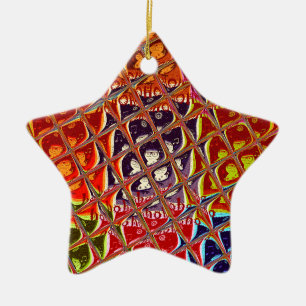 Abstract Christmas Colours Collection. Ceramic Ornament