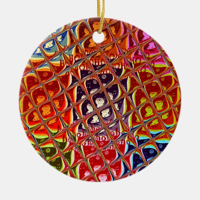 Abstract Christmas Colours Collection. Ceramic Tree Decoration (Front)