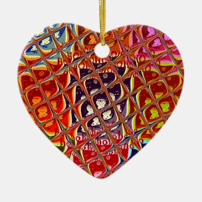 Abstract Christmas Colours Collection. Ceramic Tree Decoration (Front)