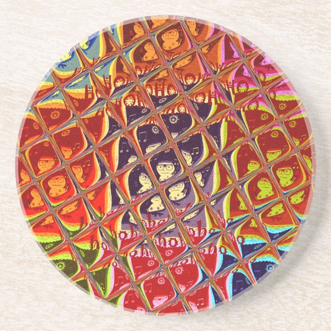 Abstract Christmas Colours Collection. Coaster (Front)