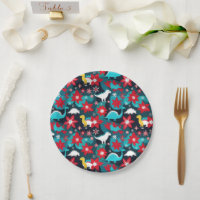 Abstract Christmas Dinosaurs in Retro Colours
