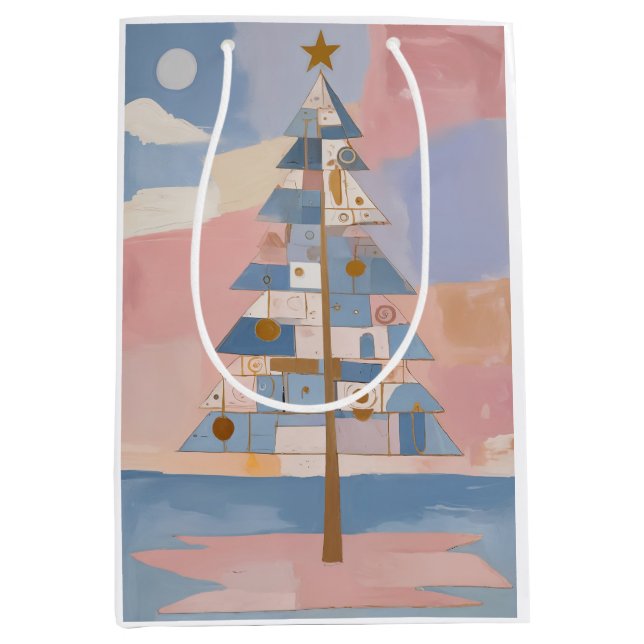 Abstract Christmas Geometry Medium Gift Bag (Front)