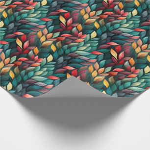 Abstract Christmas Leaves Wrapping Paper
