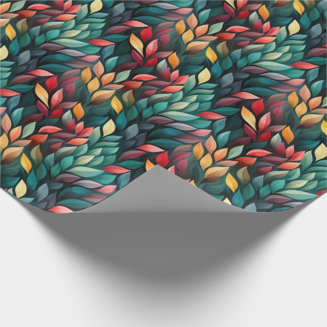 Abstract Christmas Leaves Wrapping Paper (Corner)