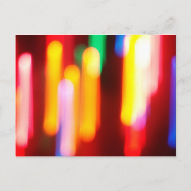 Abstract Christmas Lights Holiday Postcard (Front)
