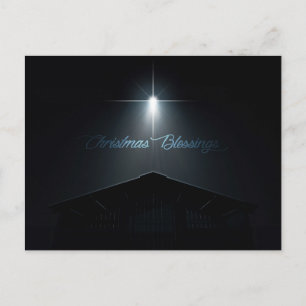 Abstract Christmas Nativity Stable And Star Holiday Postcard