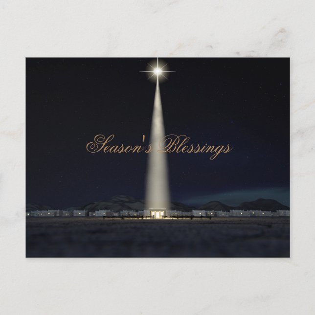 Abstract Christmas Nativity Stable And Star Holiday Postcard (Front)