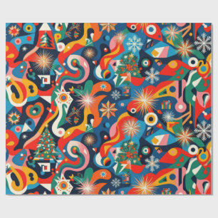 Abstract Christmas Snowfall Wrapping Paper