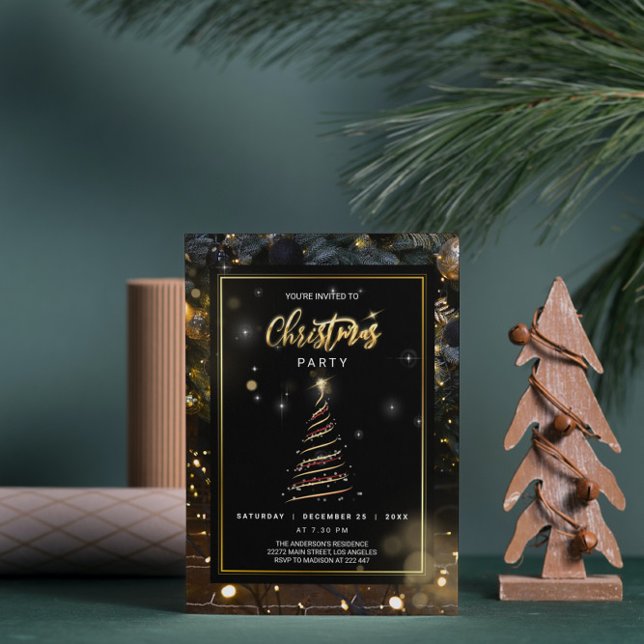 Abstract Christmas Tree Christmas Invitation (Creator Uploaded)