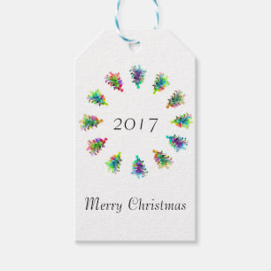 Abstract Christmas tree gift tag. Tags