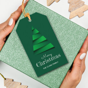 Abstract Christmas Tree Holiday Party Favour Gift Tags